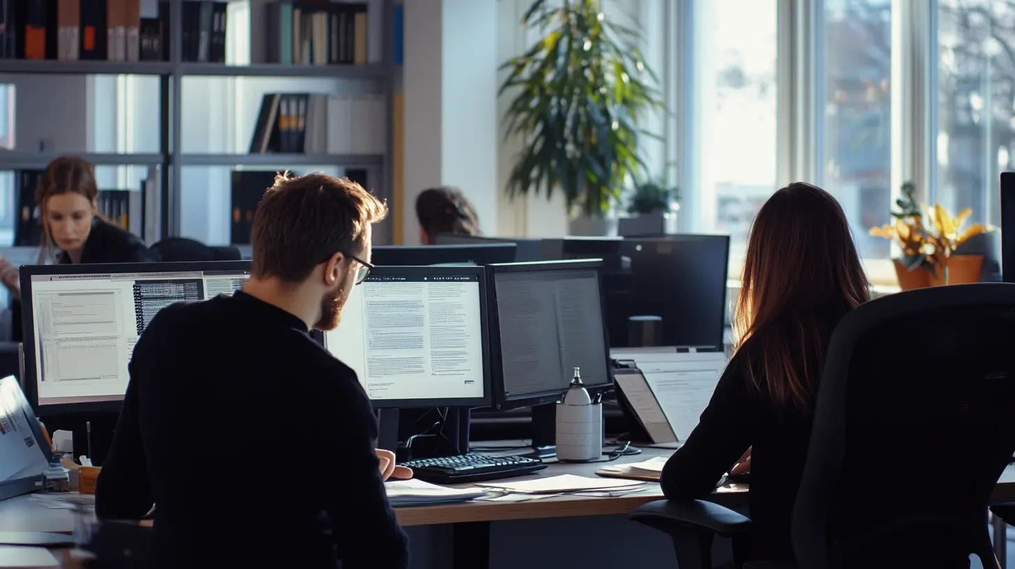 Office workers working