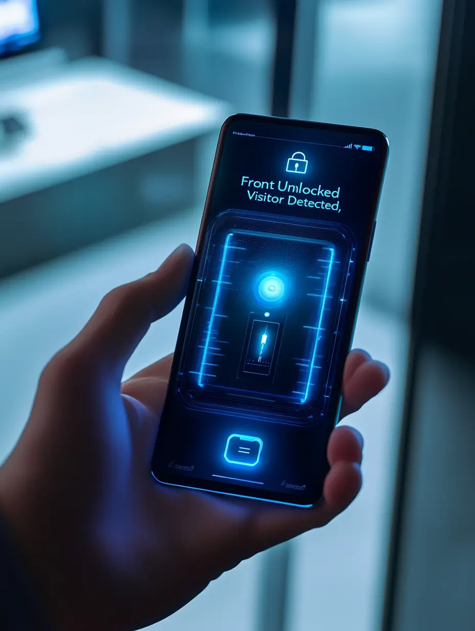 Smartphone Access Control Interface – Visitor Detection Notification