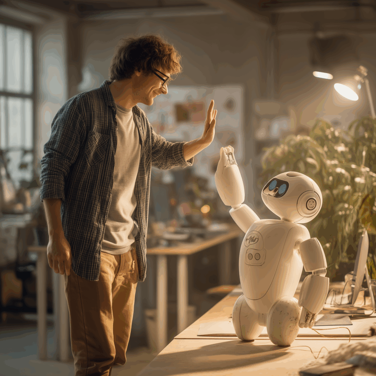 Cybersecurity Awareness Month: Practical Tips to Keep Your Business Secure 11 Guy and Robot at Work